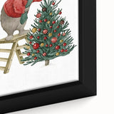 Adorable Christmas Bunny Girls Room Wall Art - Kids Holiday Decor