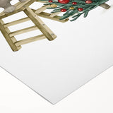 Adorable Christmas Bunny Girls Room Wall Art - Kids Holiday Decor