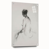 Abstract figurative acrylic artwork displayed from the side, featuring vibrant colors and intricate pin details, ideal for modern decor and artistic expression.