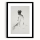 Abstract figurative black frame with mat, showcasing a modern artwork design. Ideal for contemporary decor, it emphasizes sleek lines and artistic expression. Perfect for enhancing living spaces or office environments.