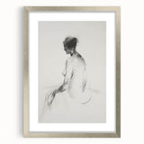 Abstract figurative silver frame showcasing a modern design with a mat, emphasizing its sleek lines and elegant aesthetic, perfect for contemporary decor.