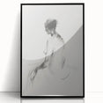 Framed abstract figurative artwork in black acrylic, showcasing dynamic shapes and textures, ideal for modern home decor, adding a contemporary artistic touch.