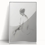 Framed abstract figurative art piece in white acrylic, showcasing vibrant colors and dynamic shapes, ideal for modern home decor and artistic expression.