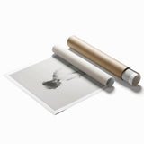 Abstract figurative rolled print showcasing vibrant colors and dynamic shapes, ideal for modern decor. Packaged securely in a durable cardboard tube for safe delivery.