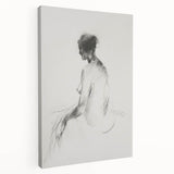 Abstract figurative stretched canvas artwork showcasing vibrant colors and dynamic shapes, viewed from the side, ideal for modern home decor and artistic expression.