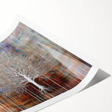 Vibrant abstract floral design rolled print showcasing colorful blossoms in shades of pink, blue, and yellow, perfect for home decor or art enthusiasts.