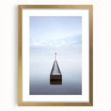 Abstract landscape artwork framed in gold, featuring a mat for enhanced presentation. The design showcases vibrant colors and fluid shapes, ideal for modern decor.