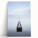 Abstract landscape artwork on stretched canvas, showcasing vibrant colors and fluid shapes, leaning against a neutral wall, perfect for modern home decor.