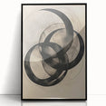 Framed black acrylic wall art showcasing an abstract minimalist design, perfect for modern home decor. The sleek lines and geometric forms create a sophisticated aesthetic, ideal for enhancing any living space.