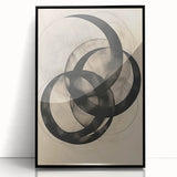 Framed black acrylic wall art showcasing an abstract minimalist design, perfect for modern home decor. The sleek lines and geometric forms create a sophisticated aesthetic, ideal for enhancing any living space.