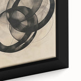 Close-up of a framed abstract minimalist wall art piece, showcasing soft pastel colors and geometric shapes, perfect for modern home decor. Ideal for enhancing living spaces with a touch of contemporary elegance.