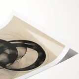 Abstract minimalist wall art print featuring soft pastel colors and geometric shapes, rolled and ready for framing, ideal for modern home décor.