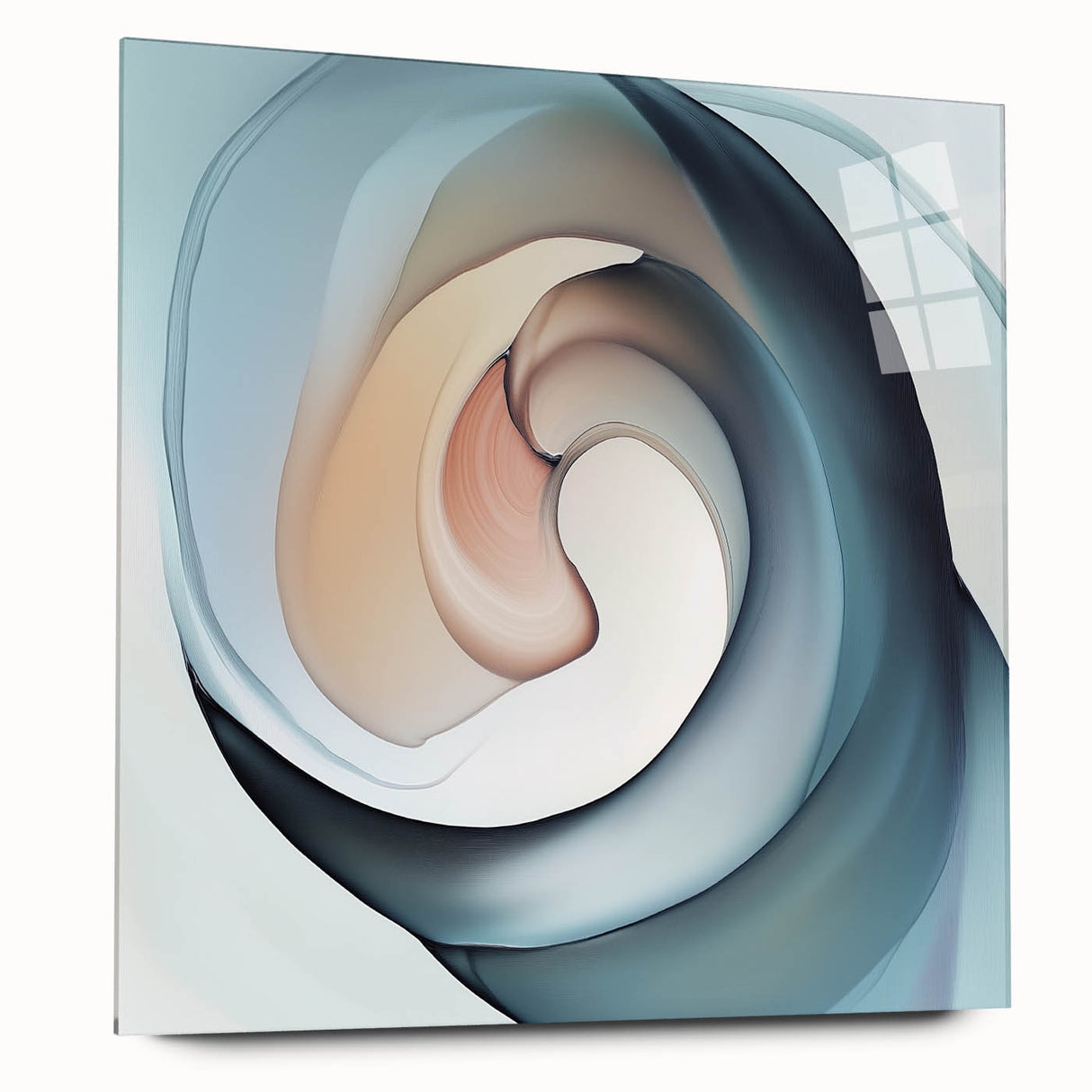 Colorful Abstract Wall Art – Swirling Peach, Aqua & Beige Canvas