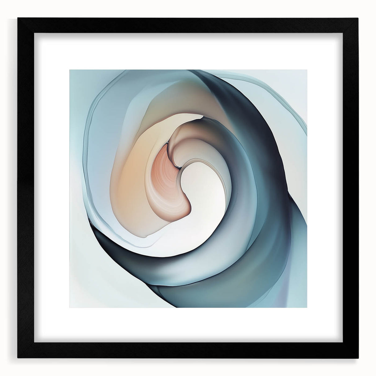 Colorful Abstract Wall Art – Swirling Peach, Aqua & Beige Canvas
