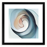 Colorful Abstract Wall Art – Swirling Peach, Aqua & Beige Canvas