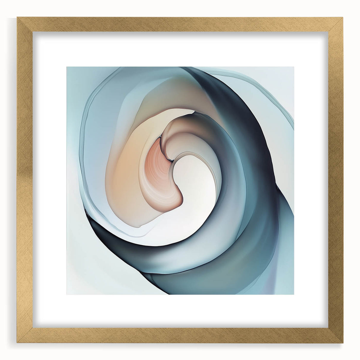 Colorful Abstract Wall Art – Swirling Peach, Aqua & Beige Canvas