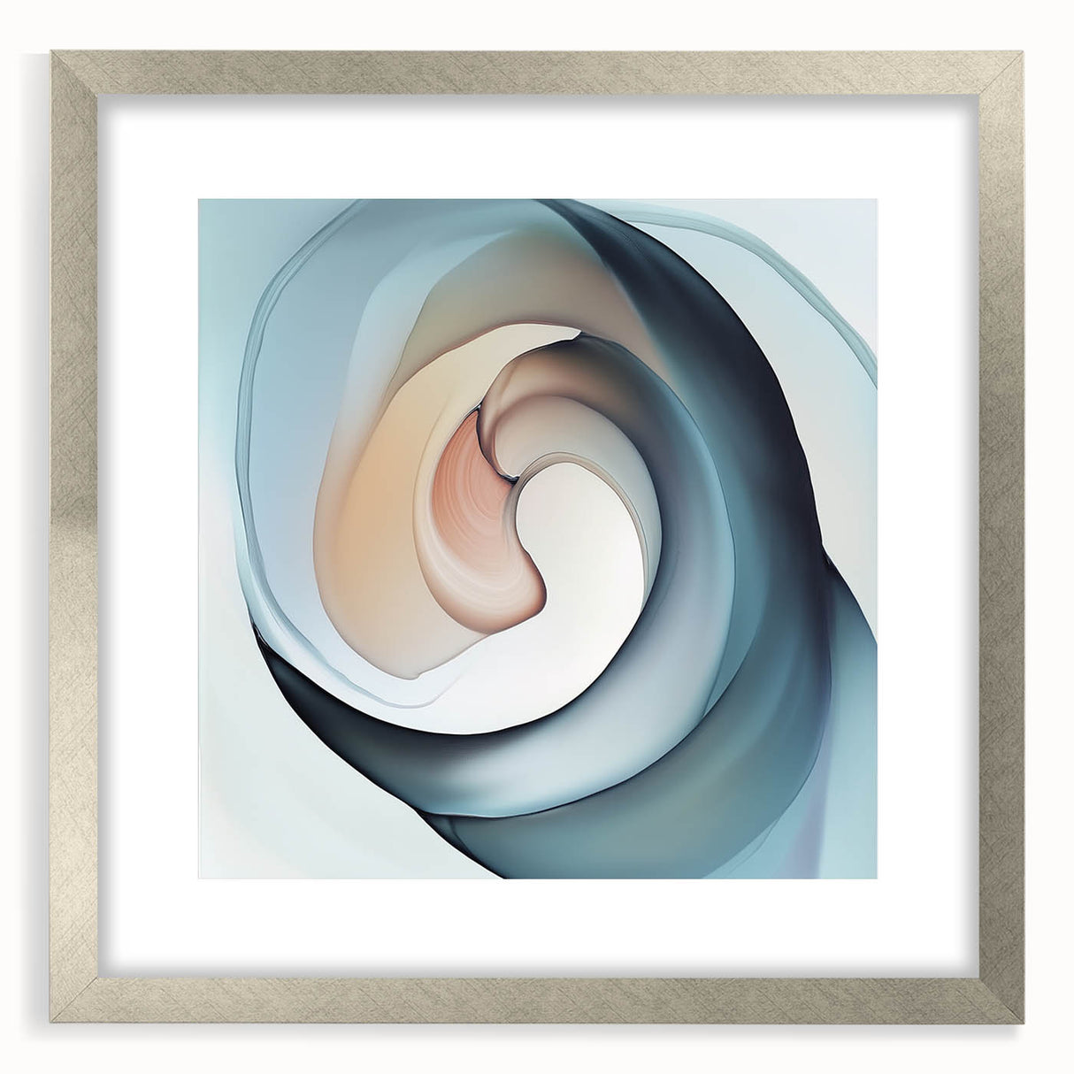 Colorful Abstract Wall Art – Swirling Peach, Aqua & Beige Canvas