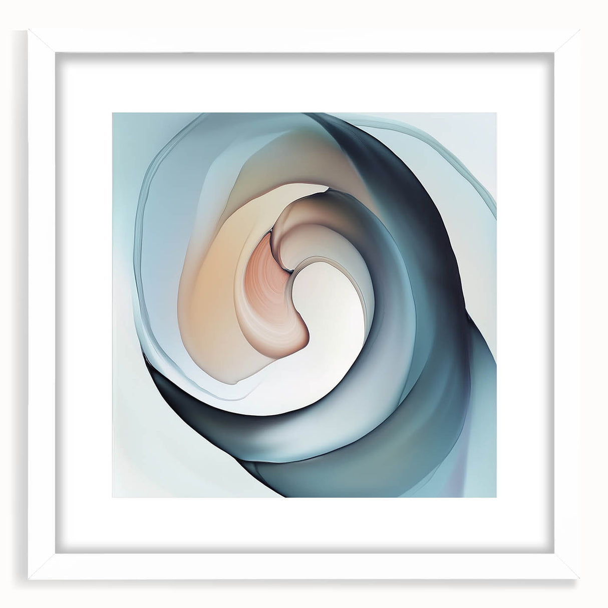 Colorful Abstract Wall Art – Swirling Peach, Aqua & Beige Canvas