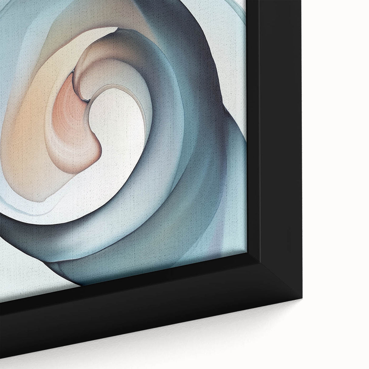 Colorful Abstract Wall Art – Swirling Peach, Aqua & Beige Canvas