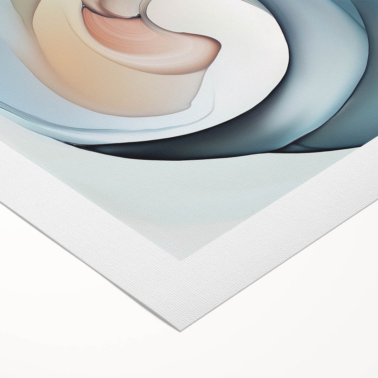 Colorful Abstract Wall Art – Swirling Peach, Aqua & Beige Canvas
