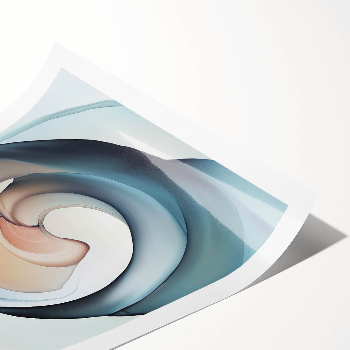 Colorful Abstract Wall Art – Swirling Peach, Aqua & Beige Canvas