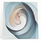 Colorful Abstract Wall Art – Swirling Peach, Aqua & Beige Canvas