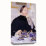 Impressionist Portrait - Lady at the Tea Table by Cassatt, Elegant Wall Art