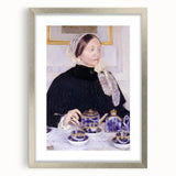Impressionist Portrait - Lady at the Tea Table by Cassatt, Elegant Wall Art