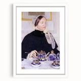 Impressionist Portrait - Lady at the Tea Table by Cassatt, Elegant Wall Art