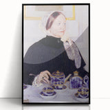 Impressionist Portrait - Lady at the Tea Table by Cassatt, Elegant Wall Art