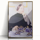 Impressionist Portrait - Lady at the Tea Table by Cassatt, Elegant Wall Art