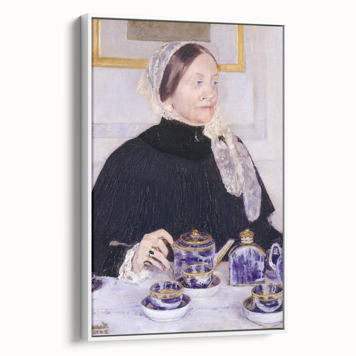 Impressionist Portrait - Lady at the Tea Table by Cassatt, Elegant Wall Art