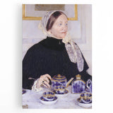 Impressionist Portrait - Lady at the Tea Table by Cassatt, Elegant Wall Art