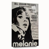 Melanie 1971 Concert Poster - Retro Music Wall Art