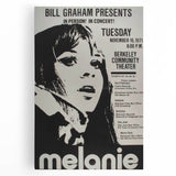 Melanie 1971 Concert Poster - Retro Music Wall Art