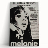 Melanie 1971 Concert Poster - Retro Music Wall Art