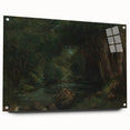A Brook in the Forest Realism Art Print - Lush Nature Canvas Decor