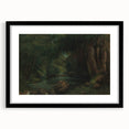 A Brook in the Forest Realism Art Print - Lush Nature Canvas Decor