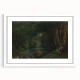 A Brook in the Forest Realism Art Print - Lush Nature Canvas Decor