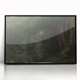 A Brook in the Forest Realism Art Print - Lush Nature Canvas Decor