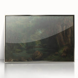 A Brook in the Forest Realism Art Print - Lush Nature Canvas Decor