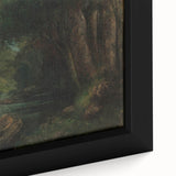 A Brook in the Forest Realism Art Print - Lush Nature Canvas Decor