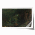 A Brook in the Forest Realism Art Print - Lush Nature Canvas Decor
