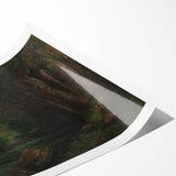 A Brook in the Forest Realism Art Print - Lush Nature Canvas Decor