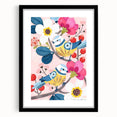 Charming Birds & Flowers Girls Room Wall Art - Kids Nature Decor