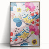 Charming Birds & Flowers Girls Room Wall Art - Kids Nature Decor