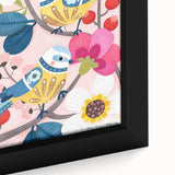 Charming Birds & Flowers Girls Room Wall Art - Kids Nature Decor