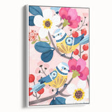 Charming Birds & Flowers Girls Room Wall Art - Kids Nature Decor