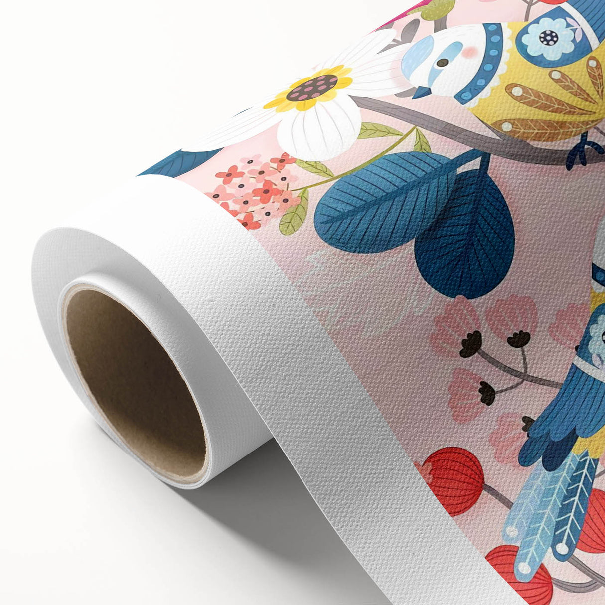 Charming Birds & Flowers Girls Room Wall Art - Kids Nature Decor