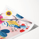 Charming Birds & Flowers Girls Room Wall Art - Kids Nature Decor